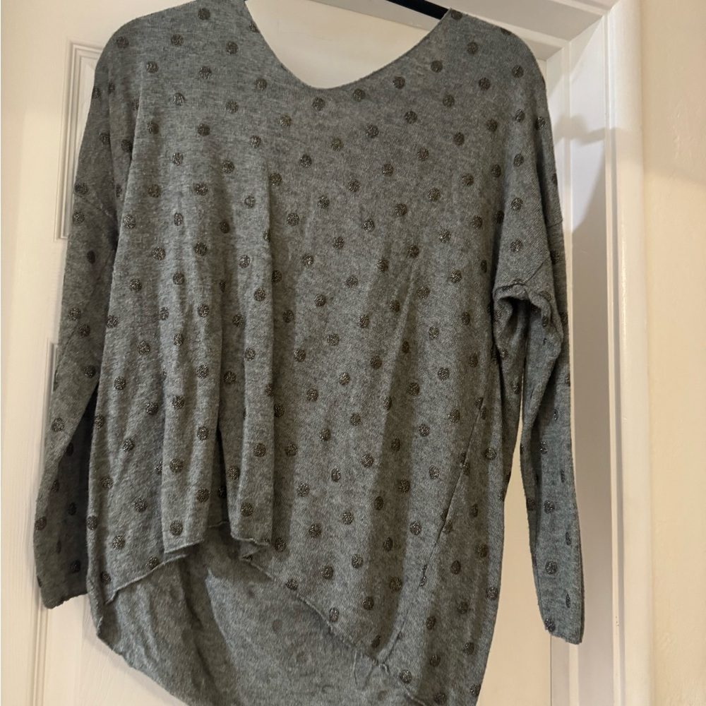 Elegant Gray Women's Long Sleeve Top